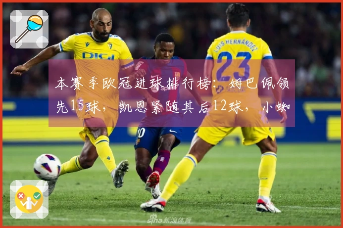 本赛季欧冠进球排行榜：姆巴佩领先15球，凯恩紧随其后12球，小蜘蛛9球